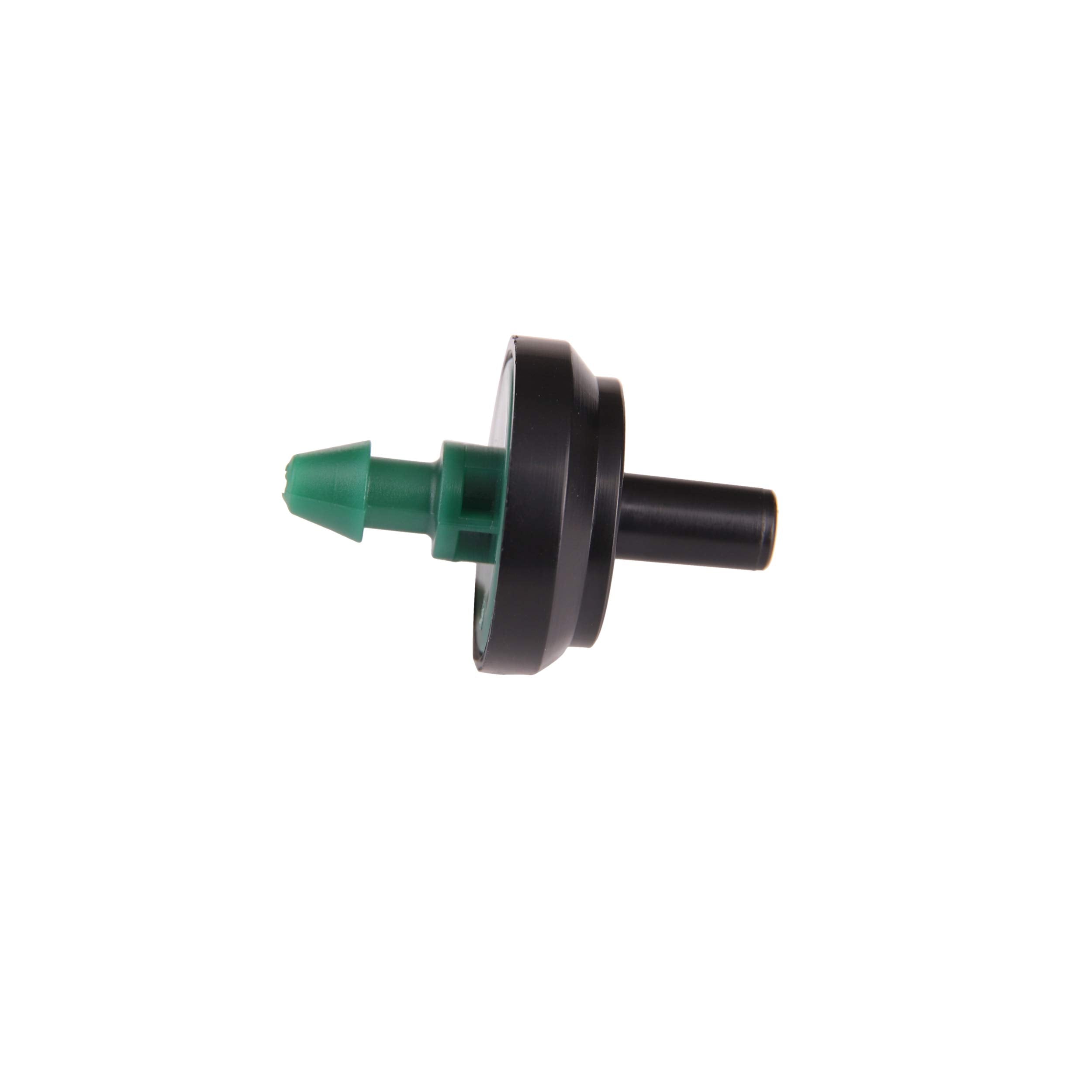 Raindrip self-cleaning emitter flushes sediments to reduce clogging risk.