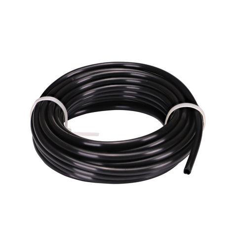 Raindrip 1/4-inch tubing coil for drip irrigation waters trees and beds.
