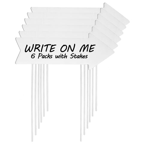 RAINFLOW arrow yard sign with stake, blank double-sided for outdoor directions.