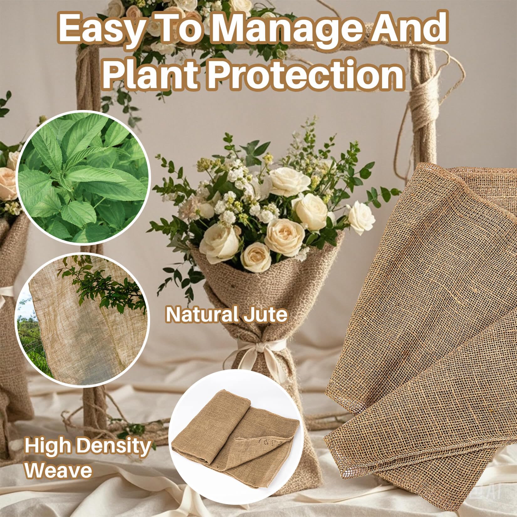 RAINFLOW Burlap Roll for DIY crafts and gift wrapping with earthy appeal.