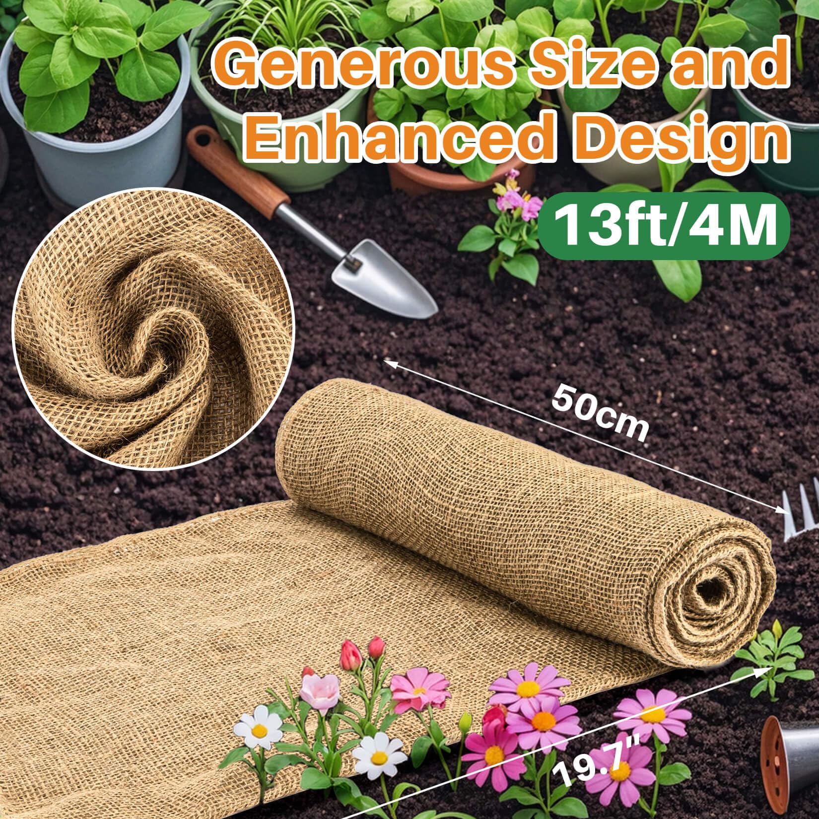 RAINFLOW Burlap Roll used as rustic wedding decor idea for natural charm.