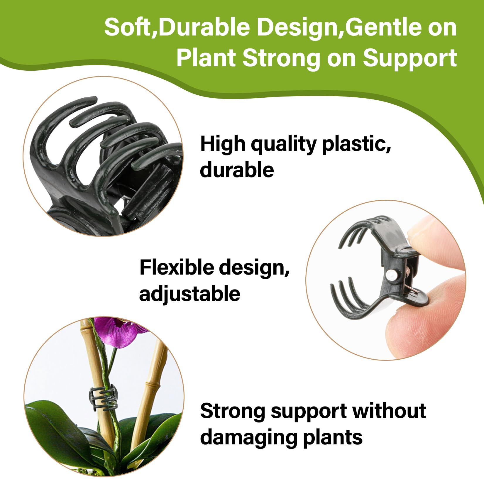 RAINFLOW climbing-vine stem support clips guide vines upward.