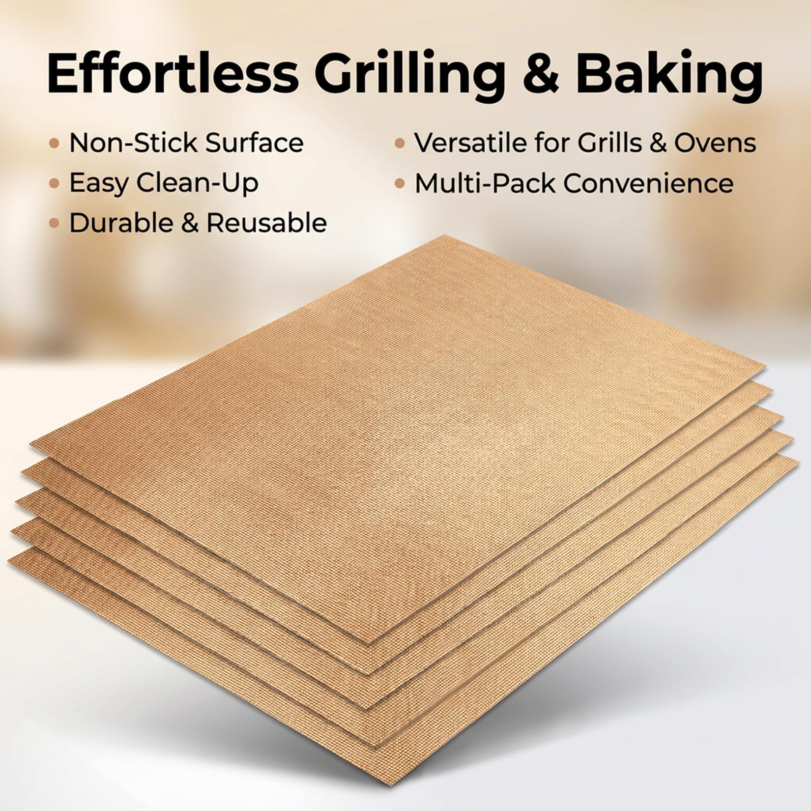 RAINFLOW copper grill mats with veggies on grill highlighting even heating.