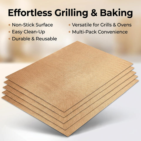 RAINFLOW copper grill mats with veggies on grill highlighting even heating.