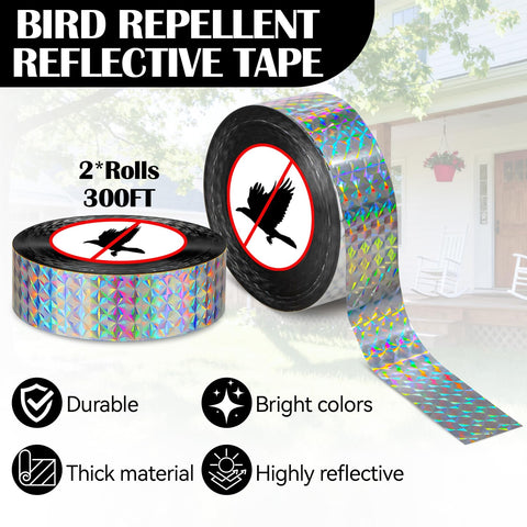 RAINFLOW double-sided reflective tape flashes on both sides to protect garden crops.