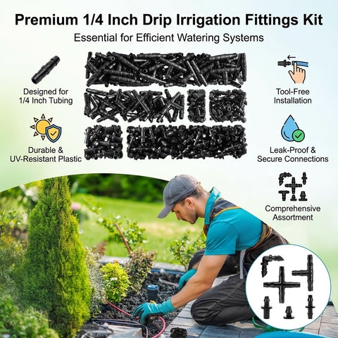 RainFlow elbows display flexible corners for efficient drip line routing