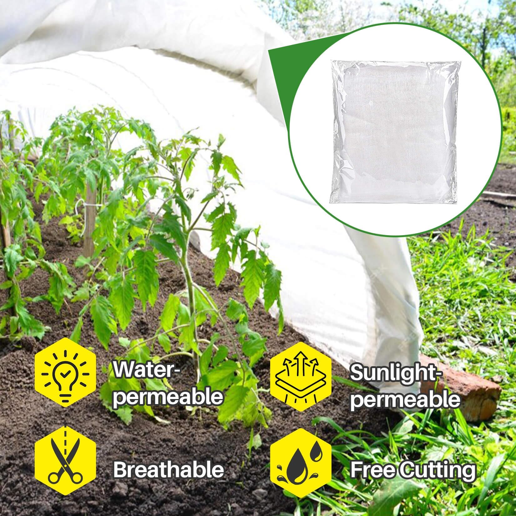 Close-up of Rainflow insect netting mesh highlighting durable PE material.