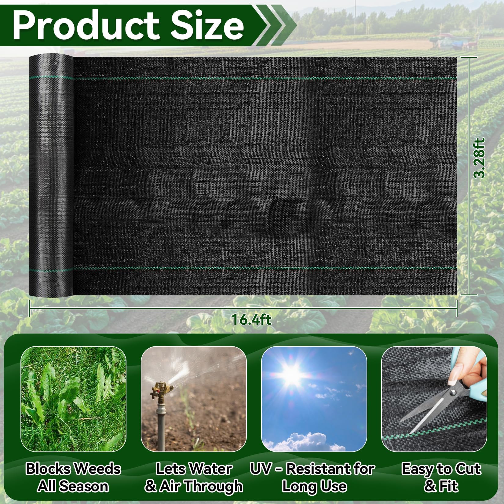 RAINFLOW landscape fabric; breathable ground cover promotes soil health