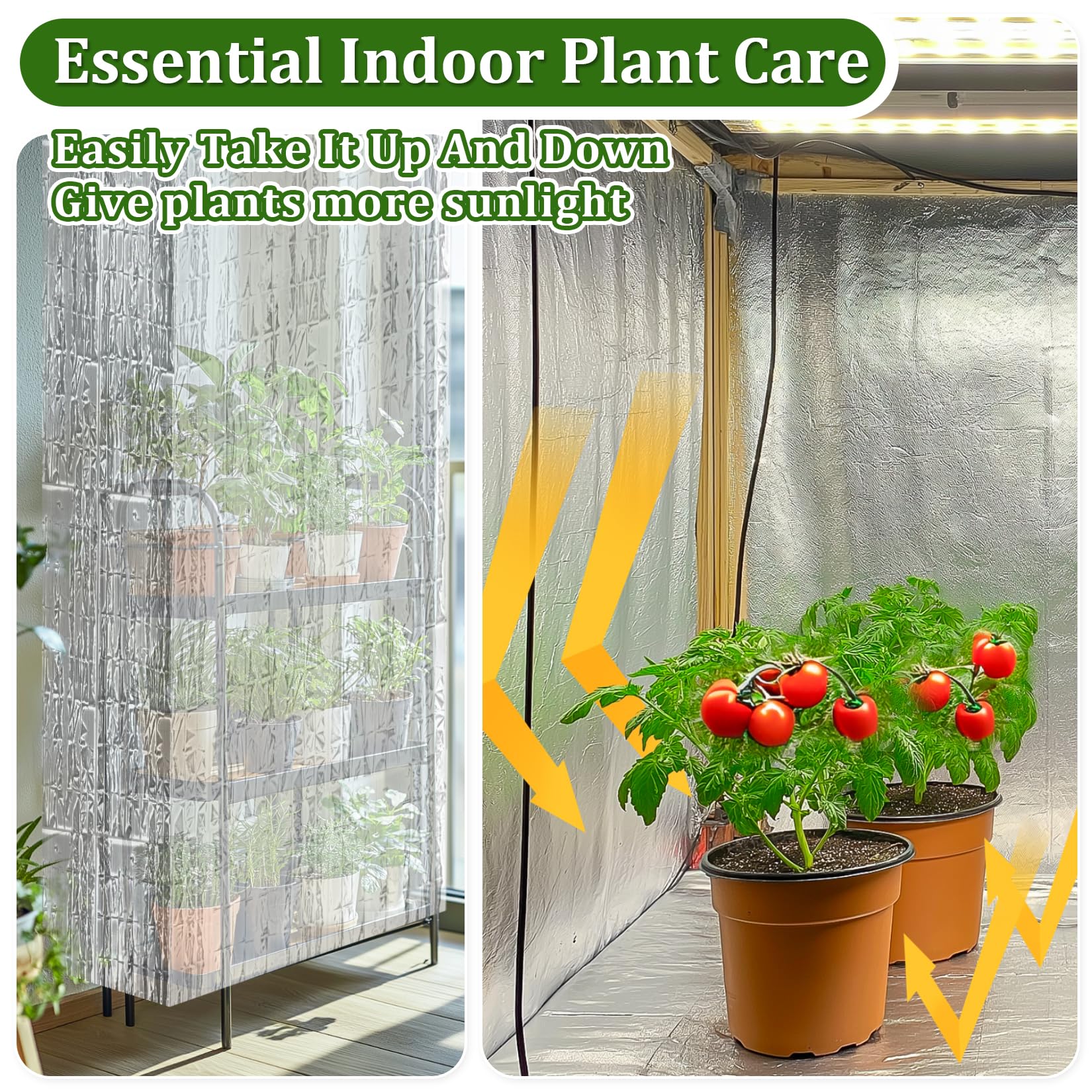 RAINFLOW lightweight, foldable film travels easily for camping and plant relocation.
