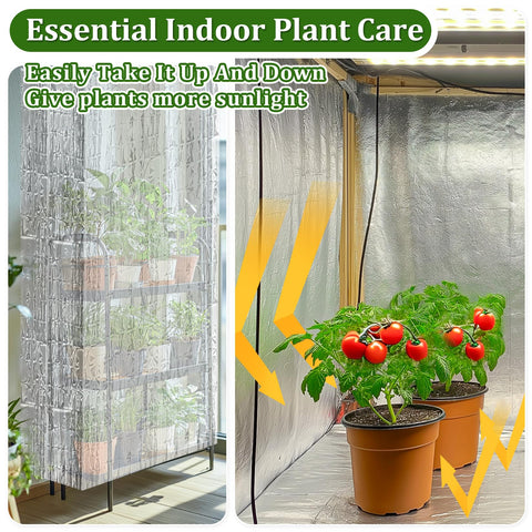 RAINFLOW lightweight, foldable film travels easily for camping and plant relocation.