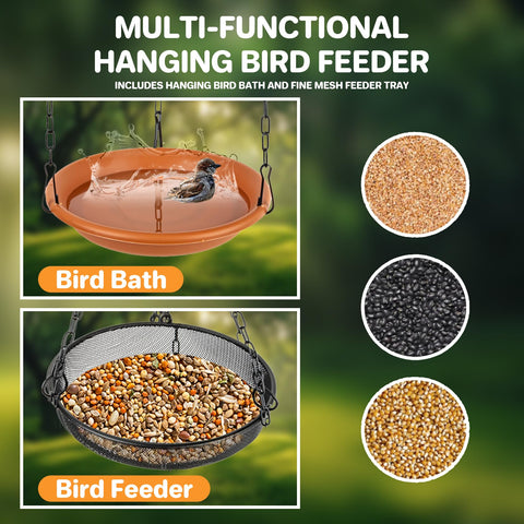 Rainflow metal mesh tray resists spills and easy cleaning after feeding.