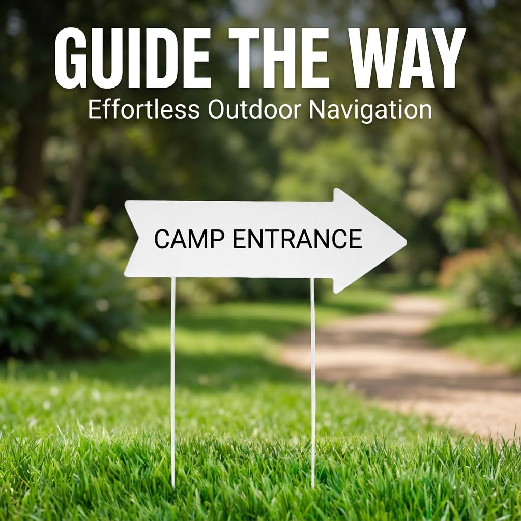 RAINFLOW outdoor arrow yard sign with stake for yard sale directions.