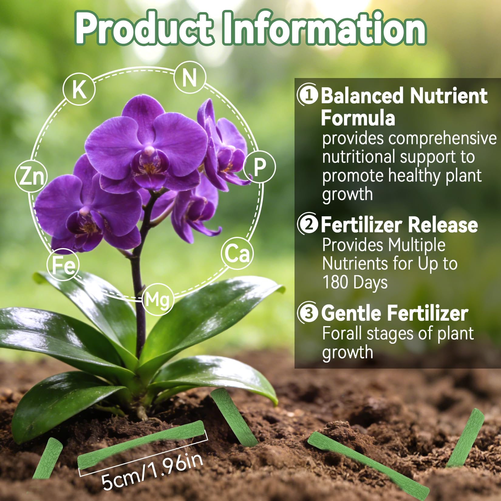RAINFLOW plant food spikes for orchids promoting steady feeding and greener foliage