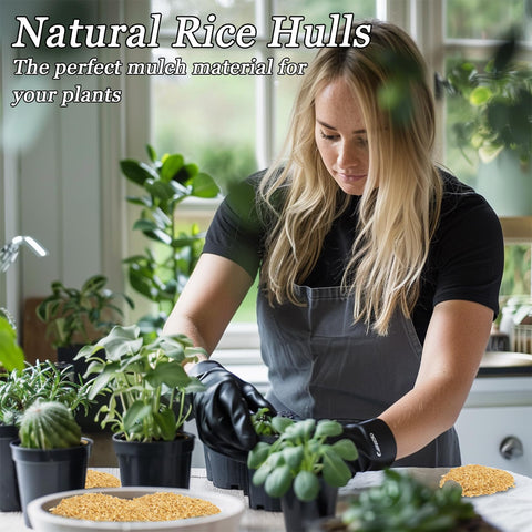 RAINFLOW rice hulls create loose soil around roots for better airflow.