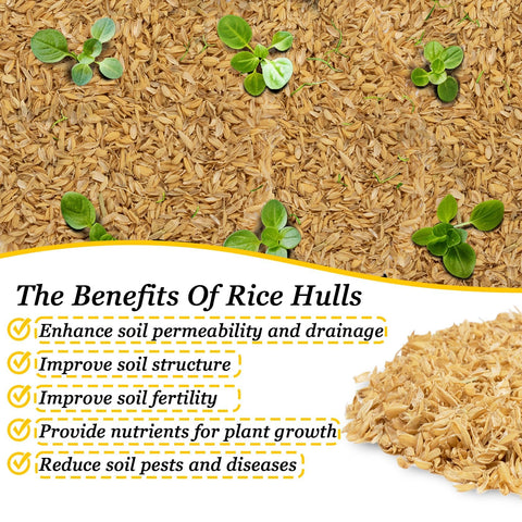 RAINFLOW rice hulls being mixed into potting soil for a lightweight substrate.