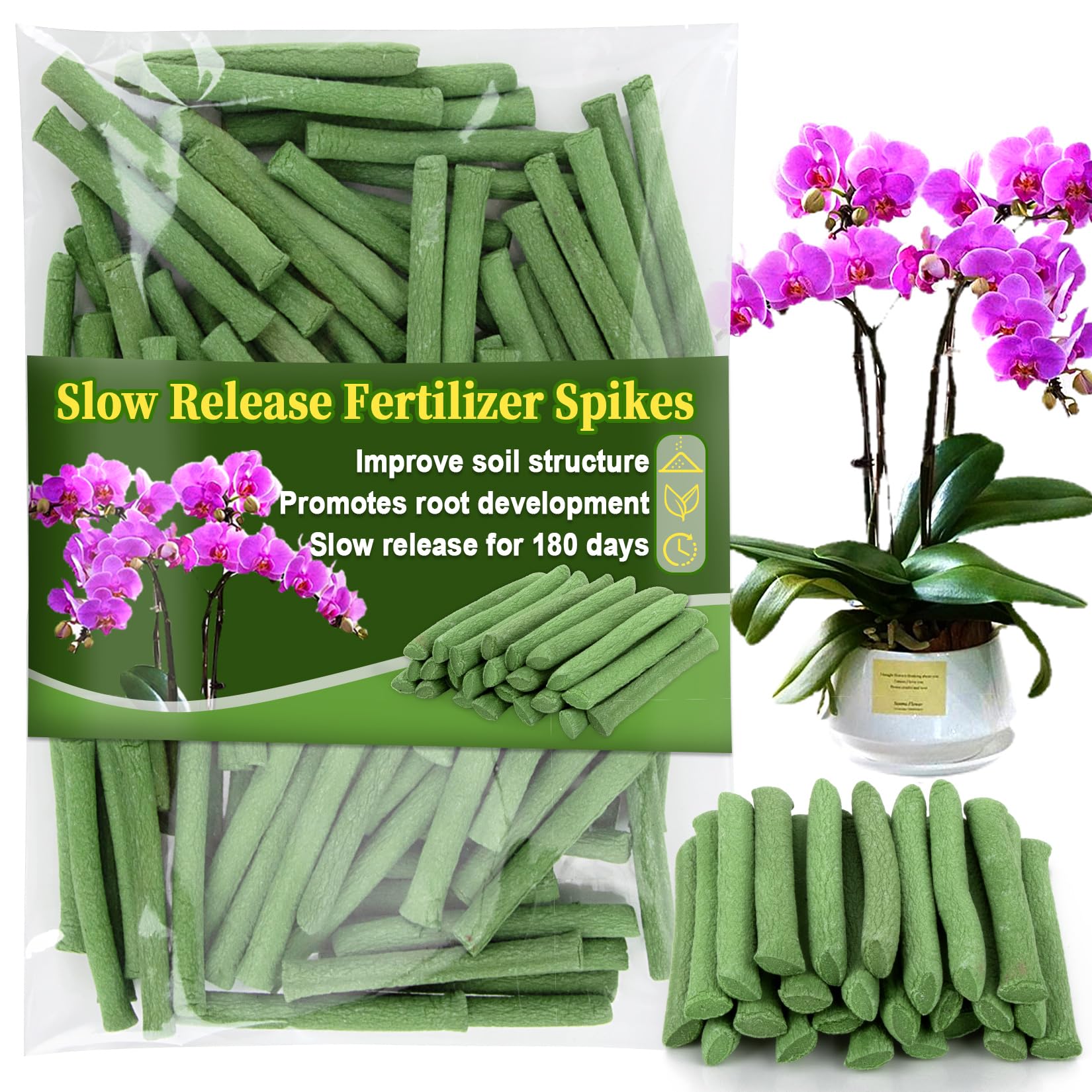 RAINFLOW slow-release spikes for indoor plants nourishing roots for up to six months