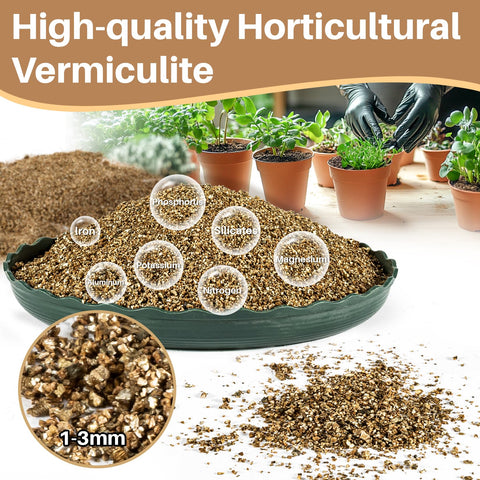Rainflow Vermiculite 1-3mm particles close-up highlighting porous texture for aeration