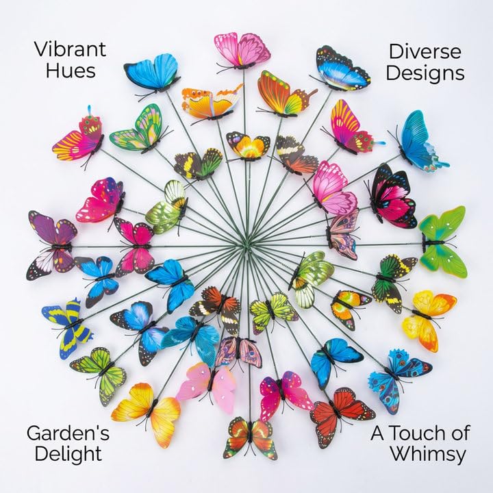 Rainflow waterproof artificial butterflies withstand weather for lasting outdoor decor.