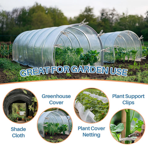 RAINFLOW wind-resistant clip withstands sun and rain for garden tasks.