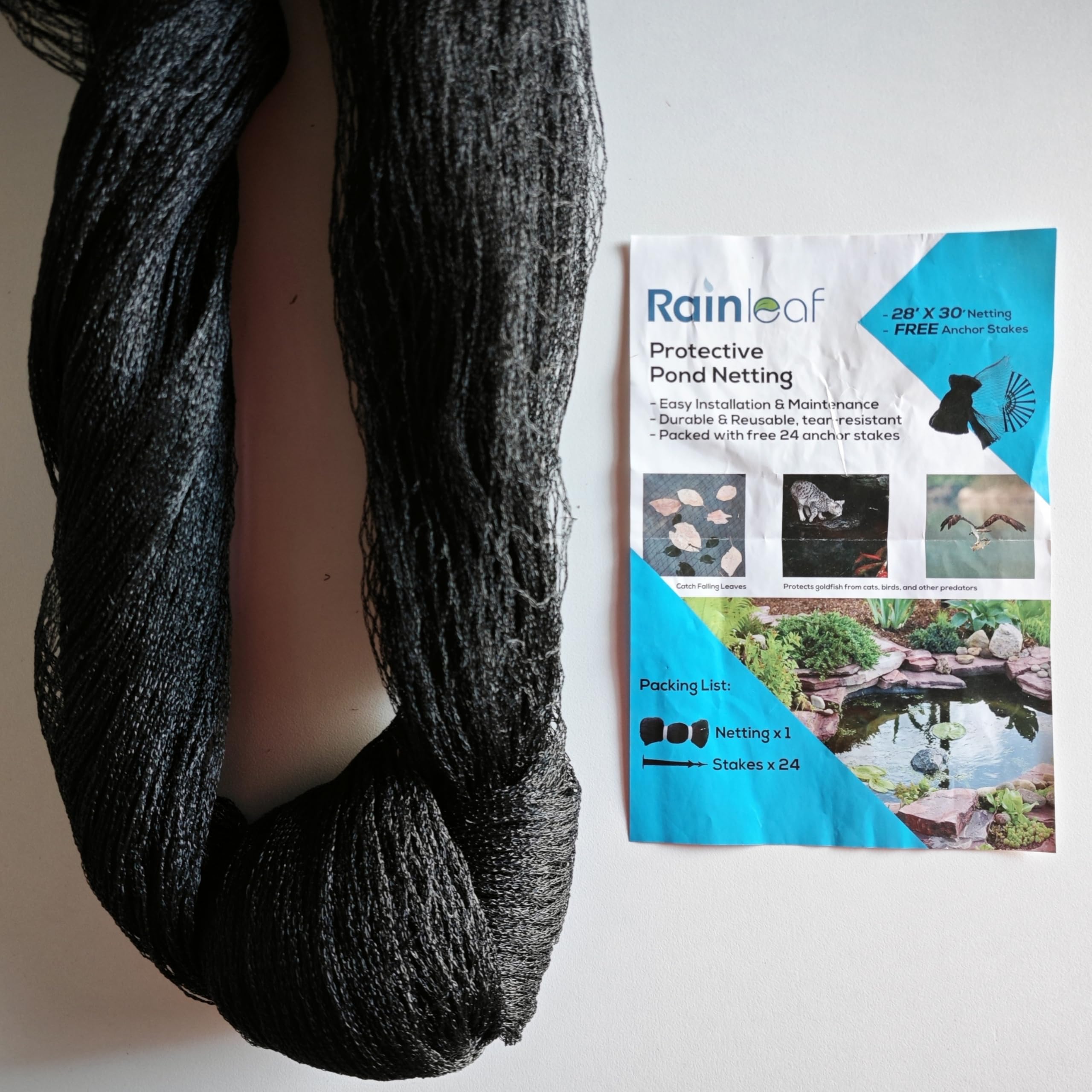 Rainleaf pond net accommodates any pond shape or size.