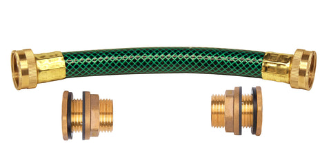 RAINPAL RBL020: two brass bulkhead fittings for secure rain barrel connections.
