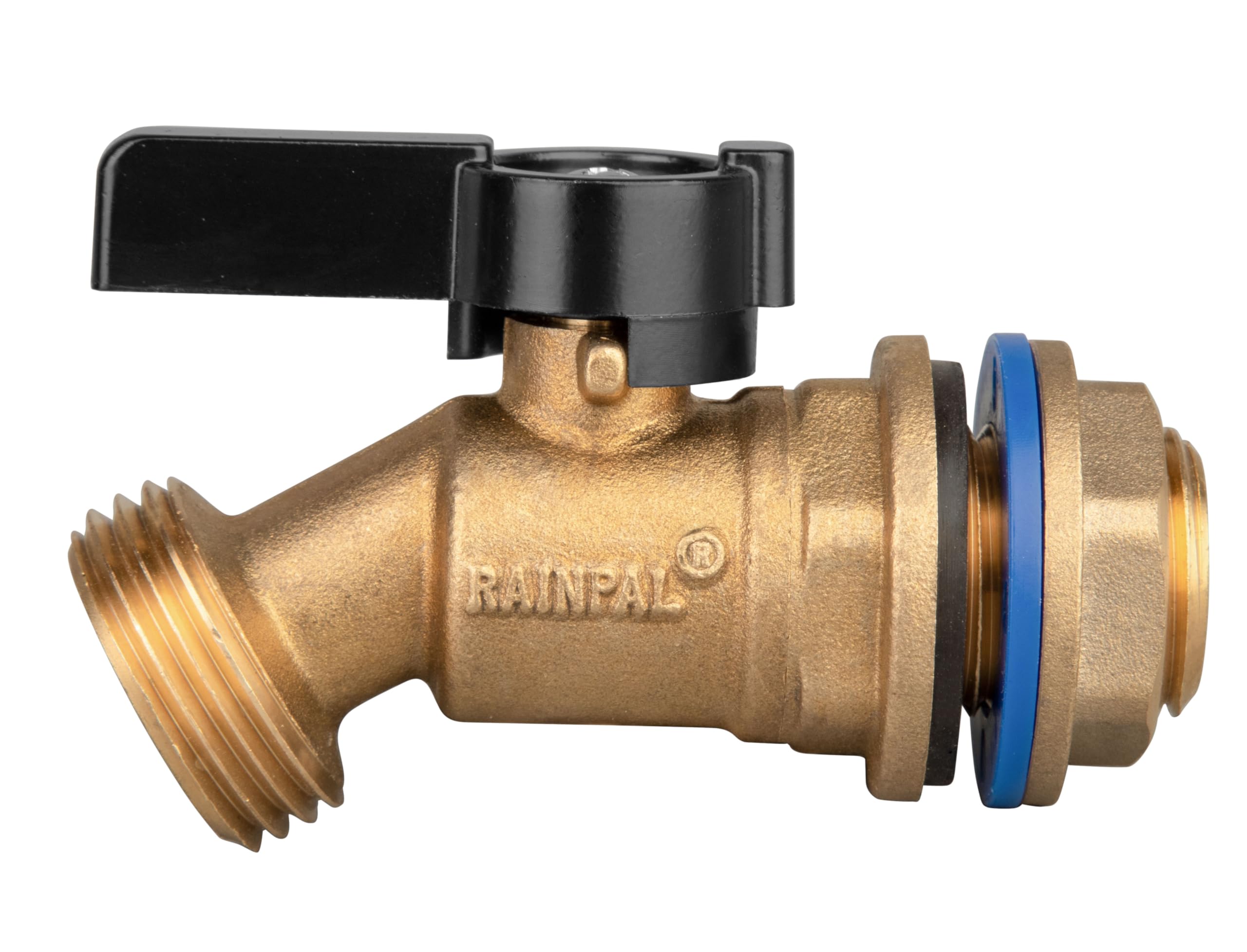 RAINPAL RBS005 brass spigot close-up showing durable quarter-turn control