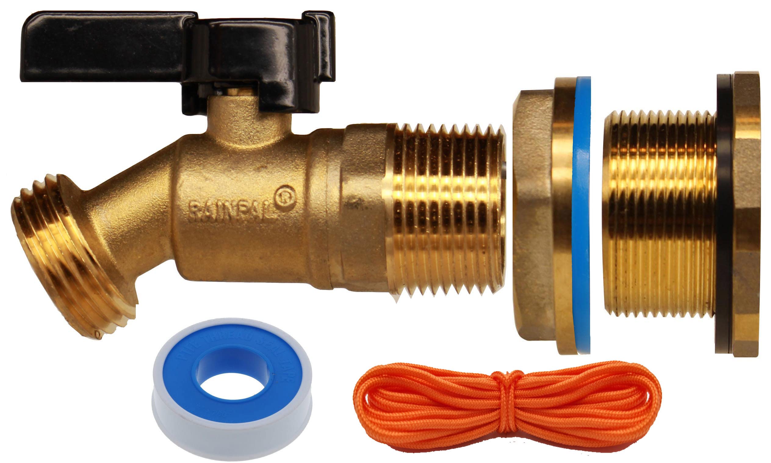 RAINPAL RBS022 brass rain barrel spigot ready for durable outdoor use and smooth water flow