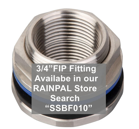 RainPal SSBF020 ready-to-install bulkhead fitting for tanks