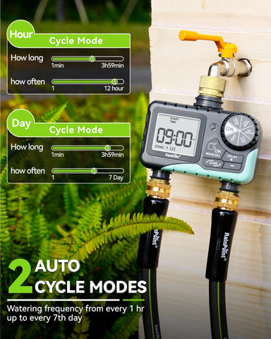 RAINPOINT timer with brass outlet ensures even irrigation performance.
