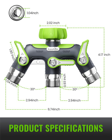 Rainpoint 3/4 GHT threads are compatible with most outdoor spigots.