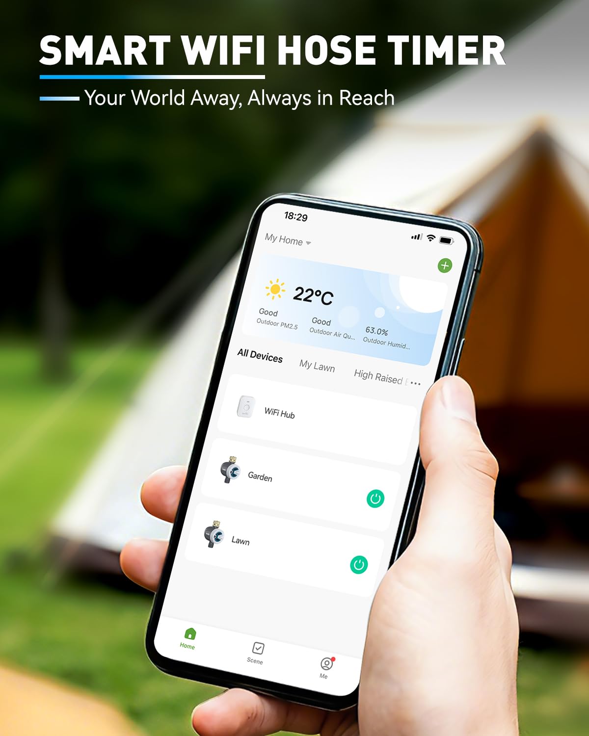 RainPoint hub expandable to four timers for scalable irrigation.