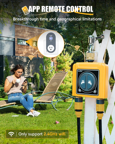 RainPoint app and voice control WiFi timer for easy outdoor irrigation.