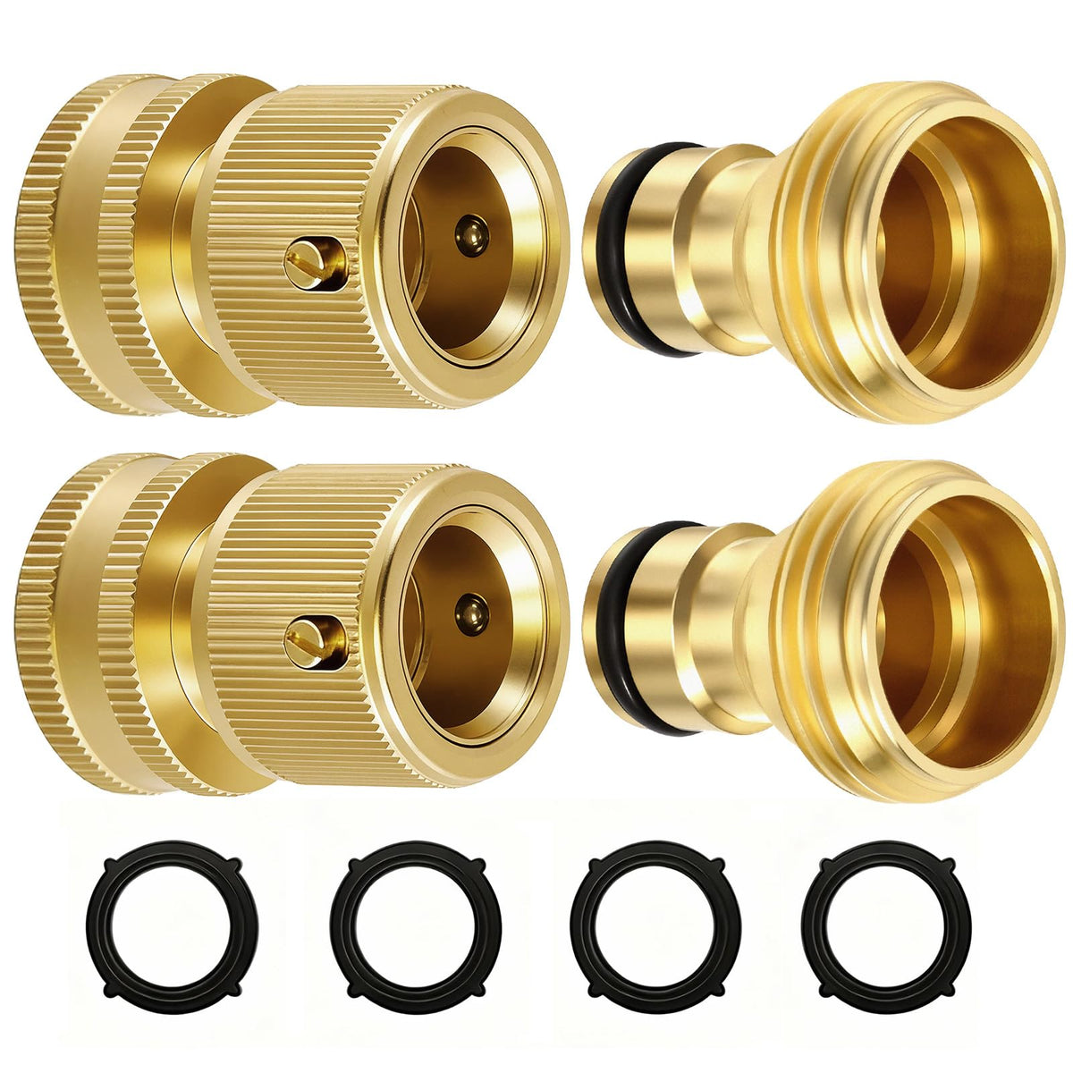 RainPoint brass quick-connect female connector ensures a secure hose seal.