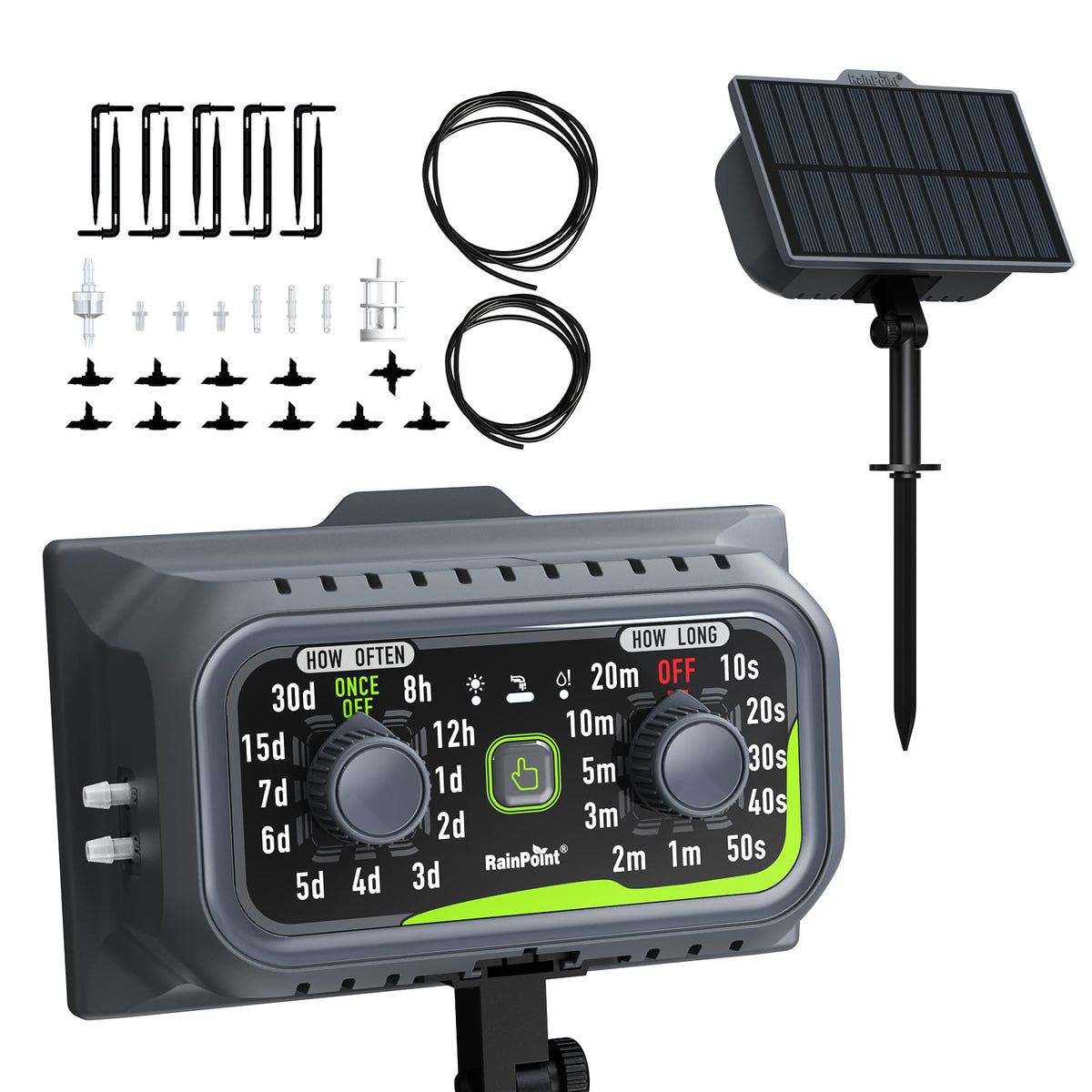 RAINPOINT compact waterer dial setup for easy automatic scheduling