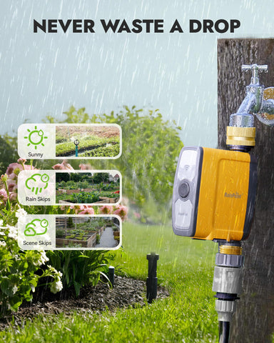 RAINPOINT customizable schedules dial demonstrating start times and durations