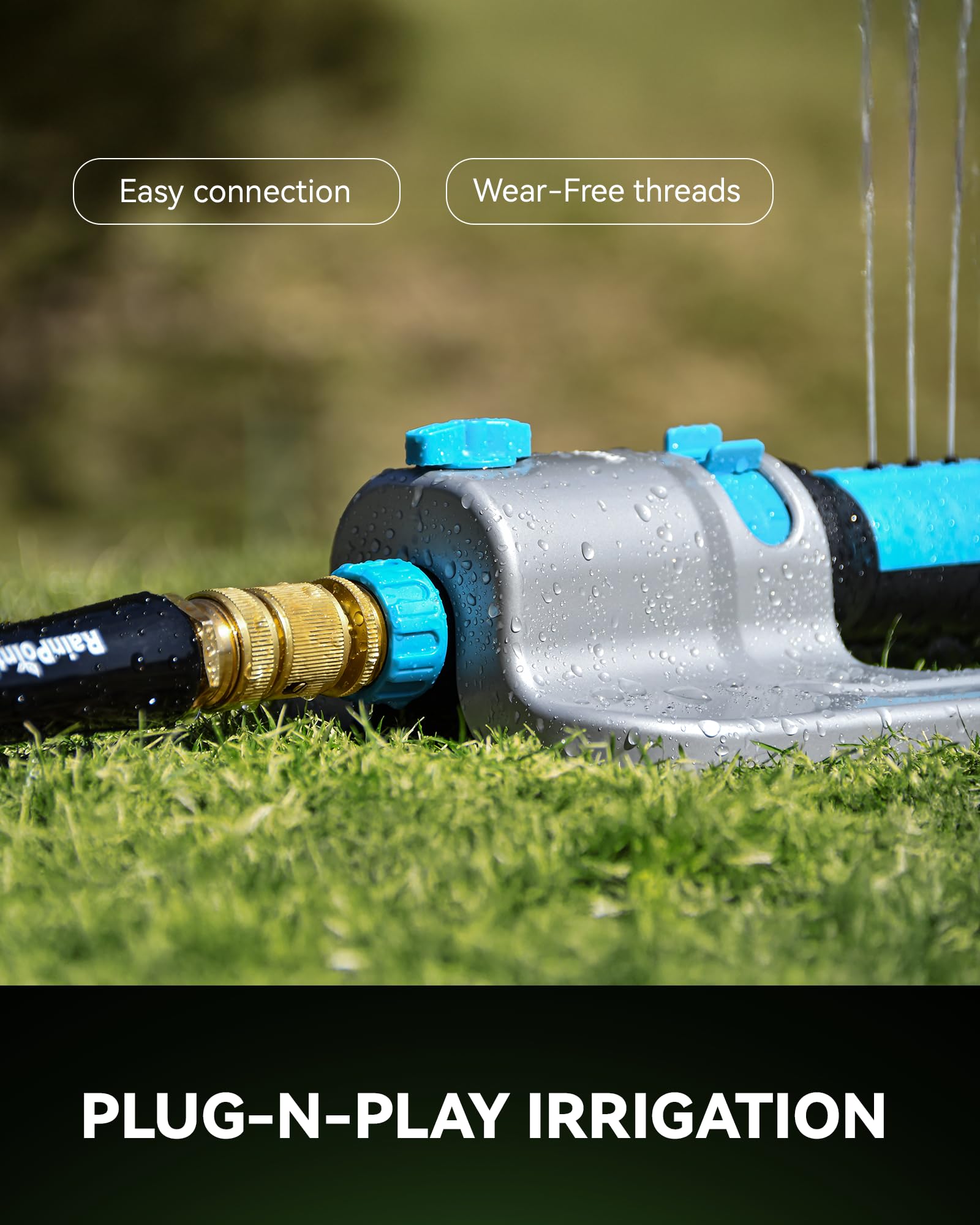 Durable irrigation adapter ready for garden chores and routine watering.