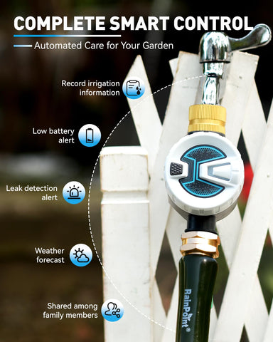 RainPoint easy installation setup for garden hose watering.