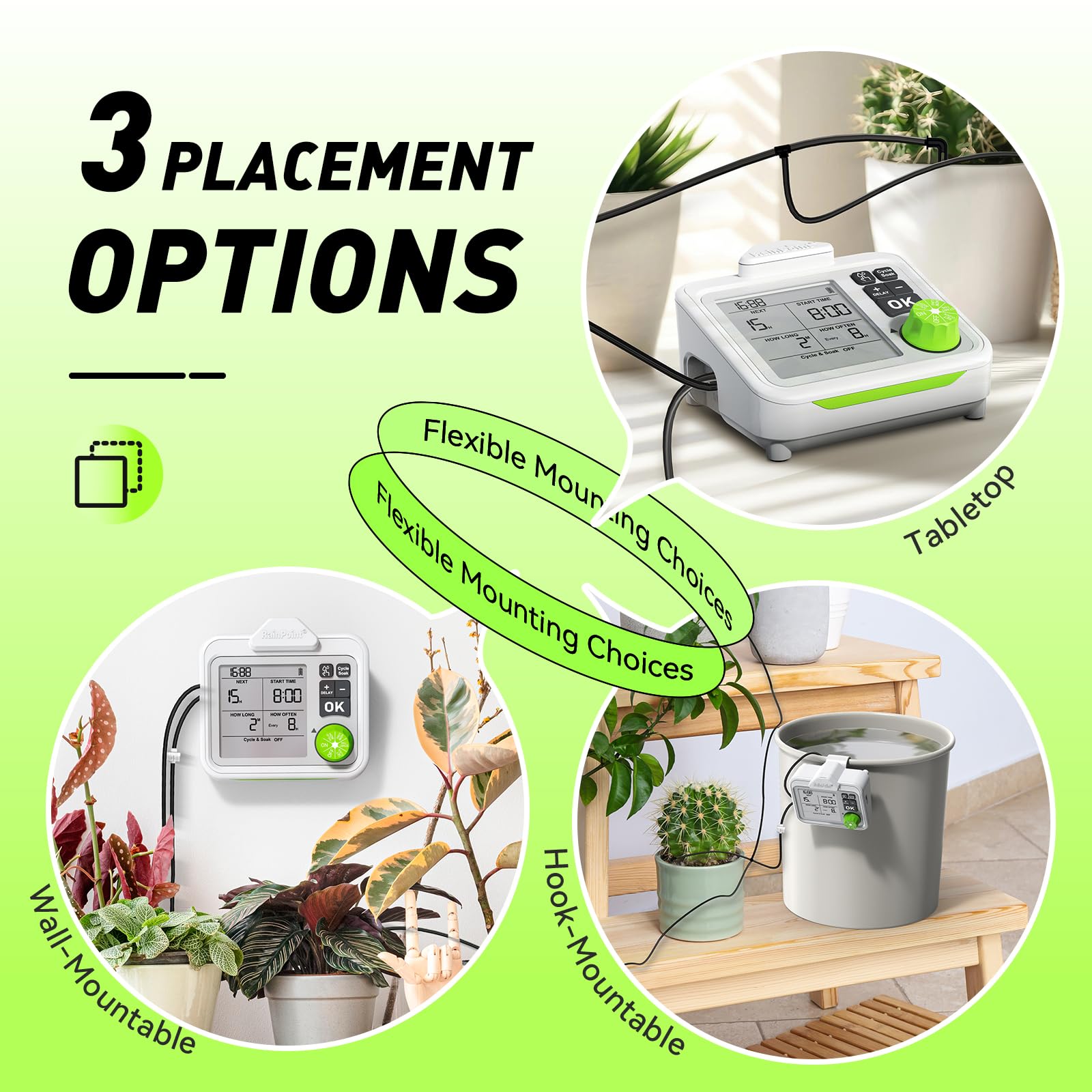 RAINPOINT filter keeps debris out for reliable operation.