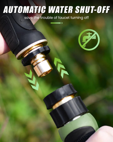 RAINPOINT flow-stop connector prevents spray when disconnecting the hose
