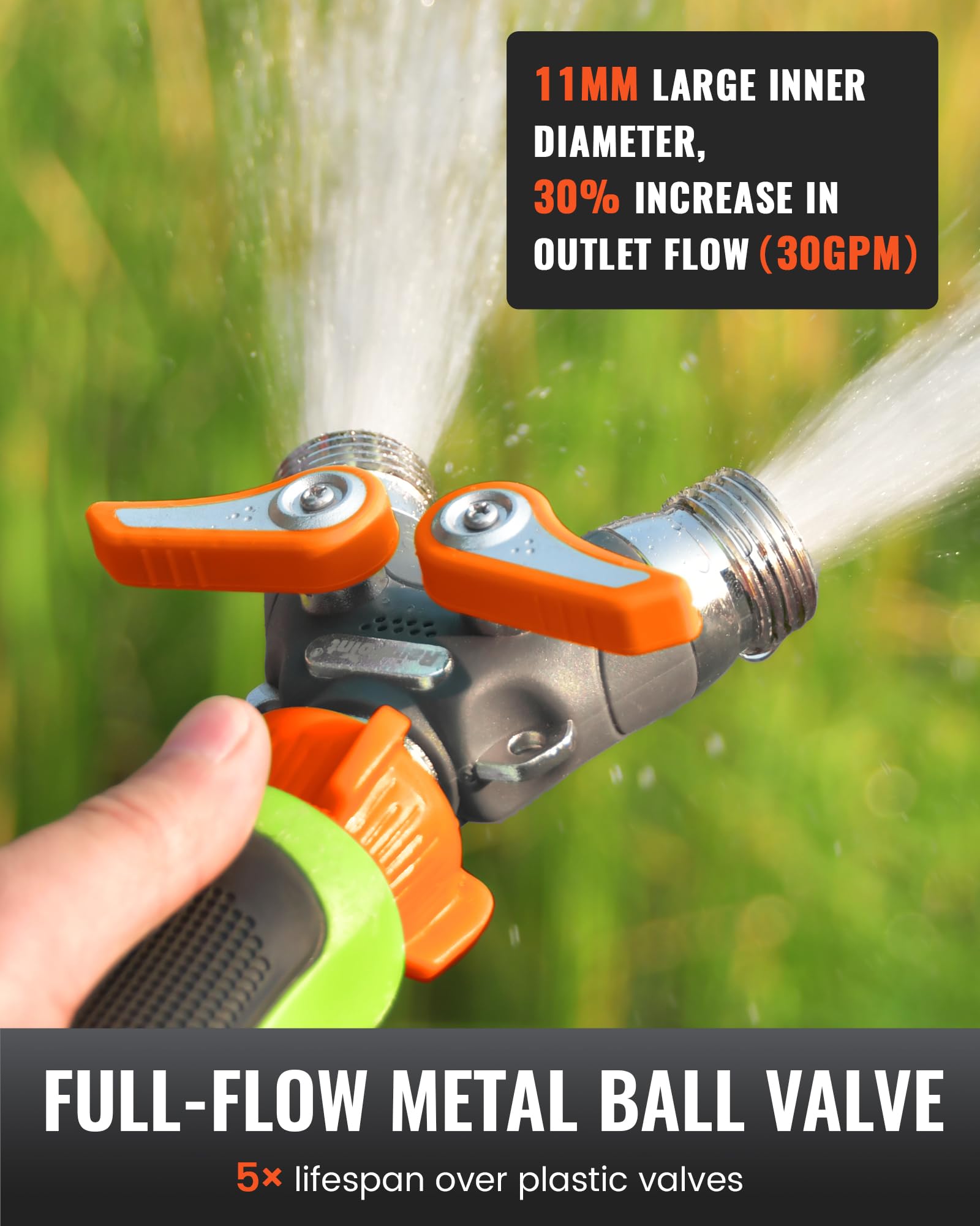 Rainpoint full-port design maintains strong water flow with minimal loss