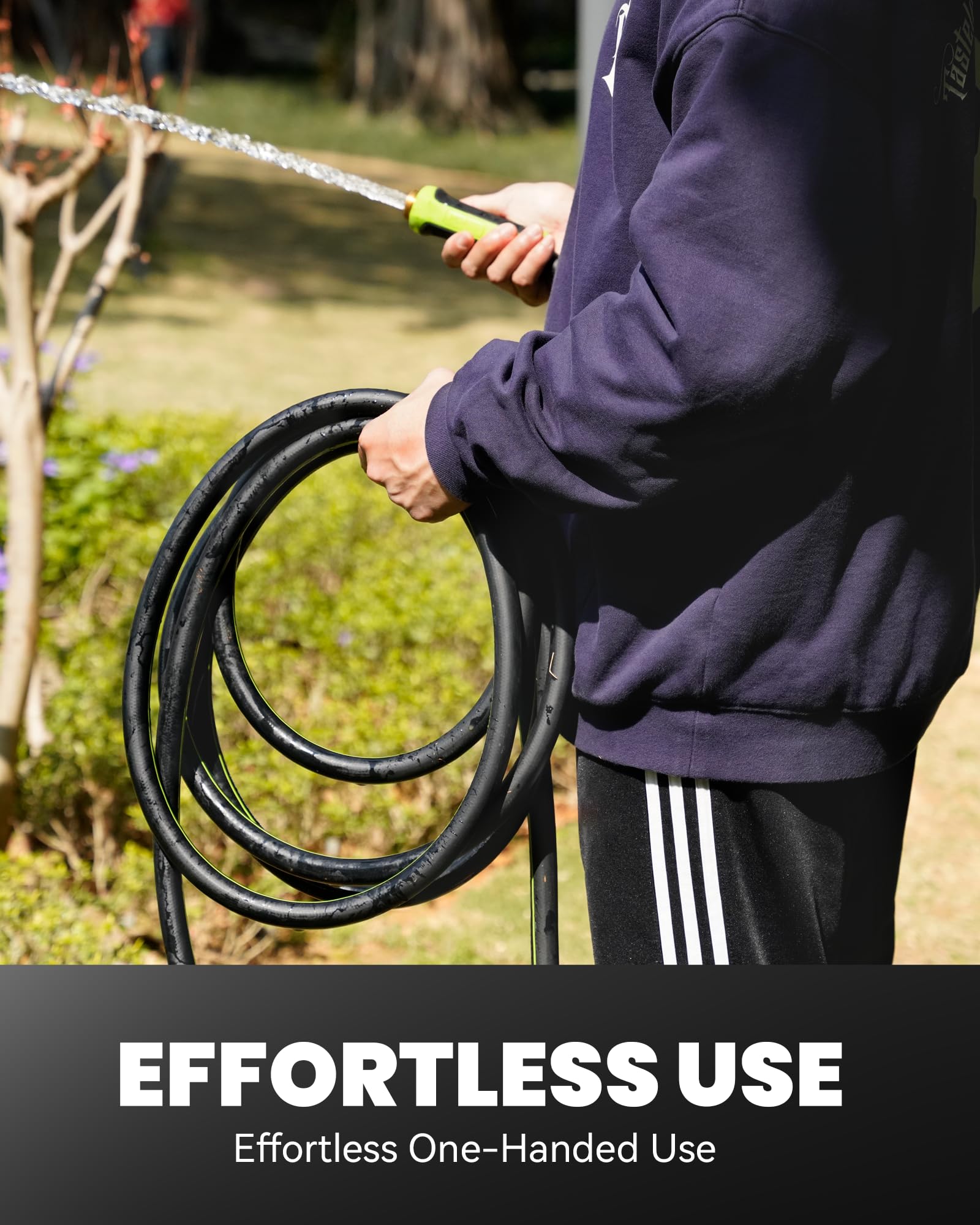 RainPoint all-weather hose performs from -20°F to 140°F