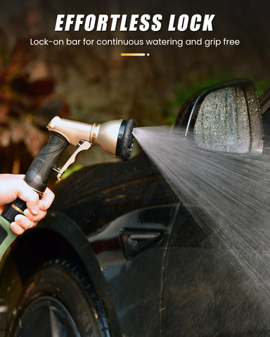 Rainpoint black finish nozzle offers sturdy performance for plants and cars.