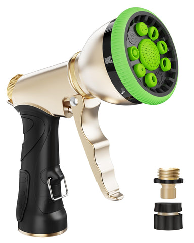 RAINPOINT garden hose nozzle with metal body for durability during daily watering.