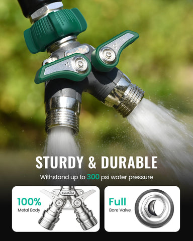 RAINPOINT two-way splitter full-flow valve emphasizes smooth water delivery and high flow