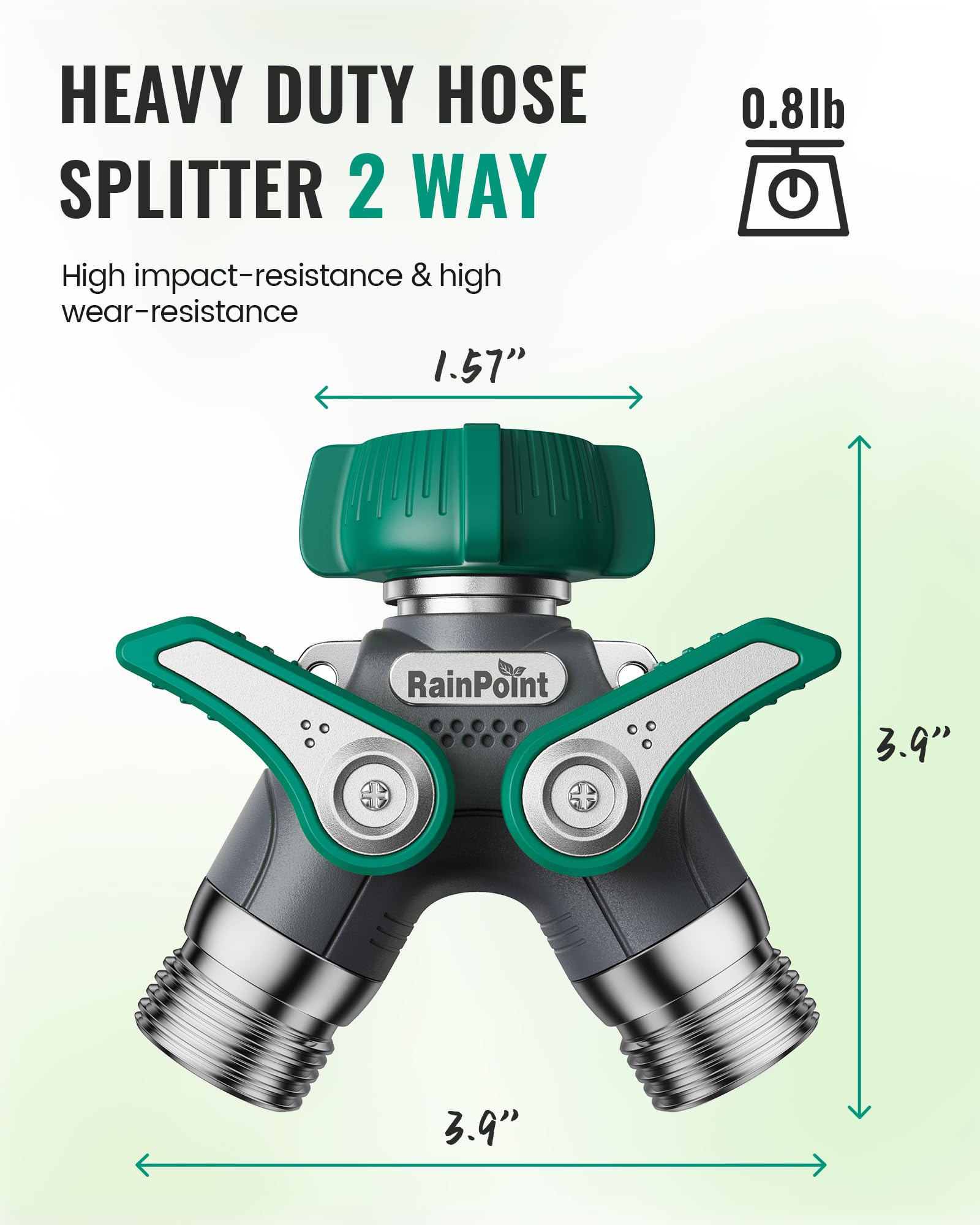 RAINPOINT dual-hose setup supports watering beds lawns and planters with easy control