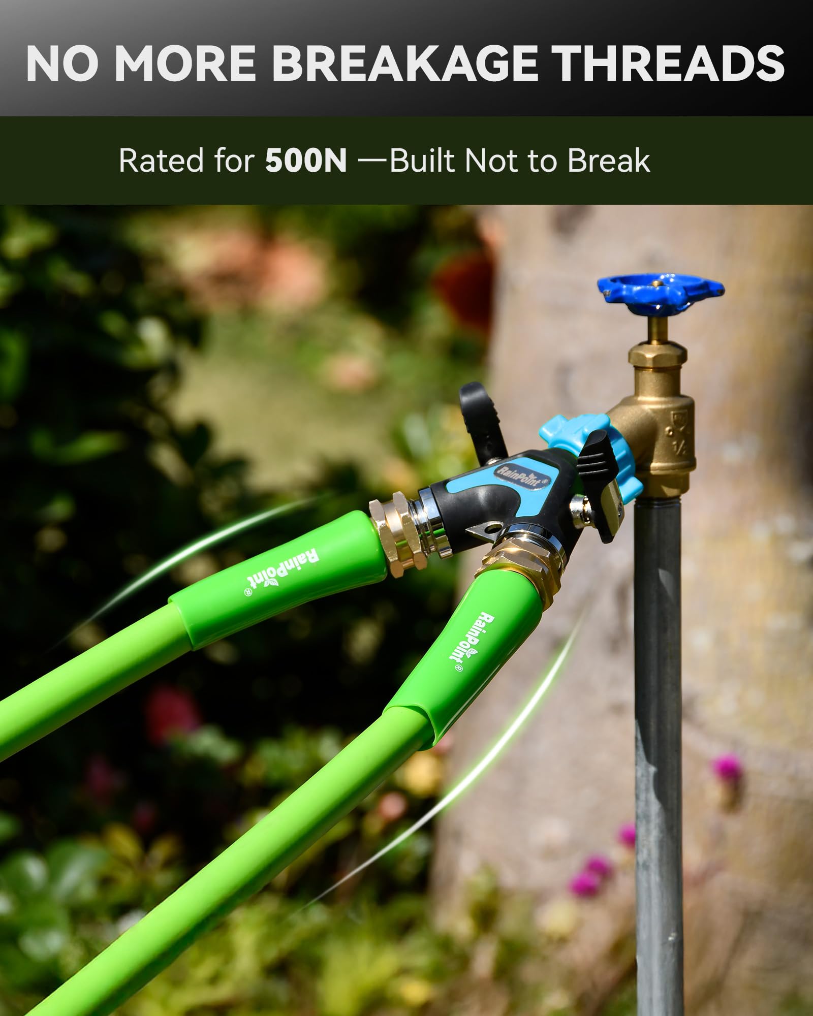 RAINPOINT garden hose splitter high-flow full-flow design for strong performance
