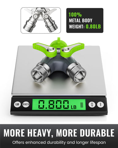 RAINPOINT garden hose splitter long metal handle enhances easy valve control