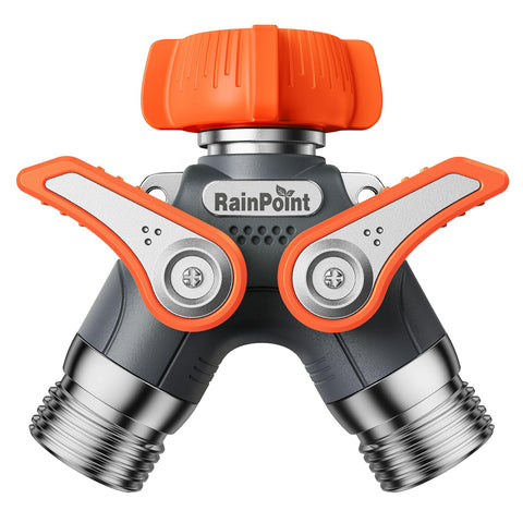 Rainpoint garden hose splitter with metal body built for durability and high pressure