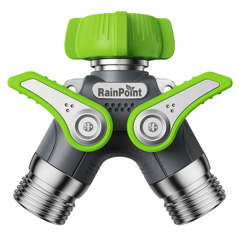 RAINPOINT garden hose splitter with metal body for durable outdoor use
