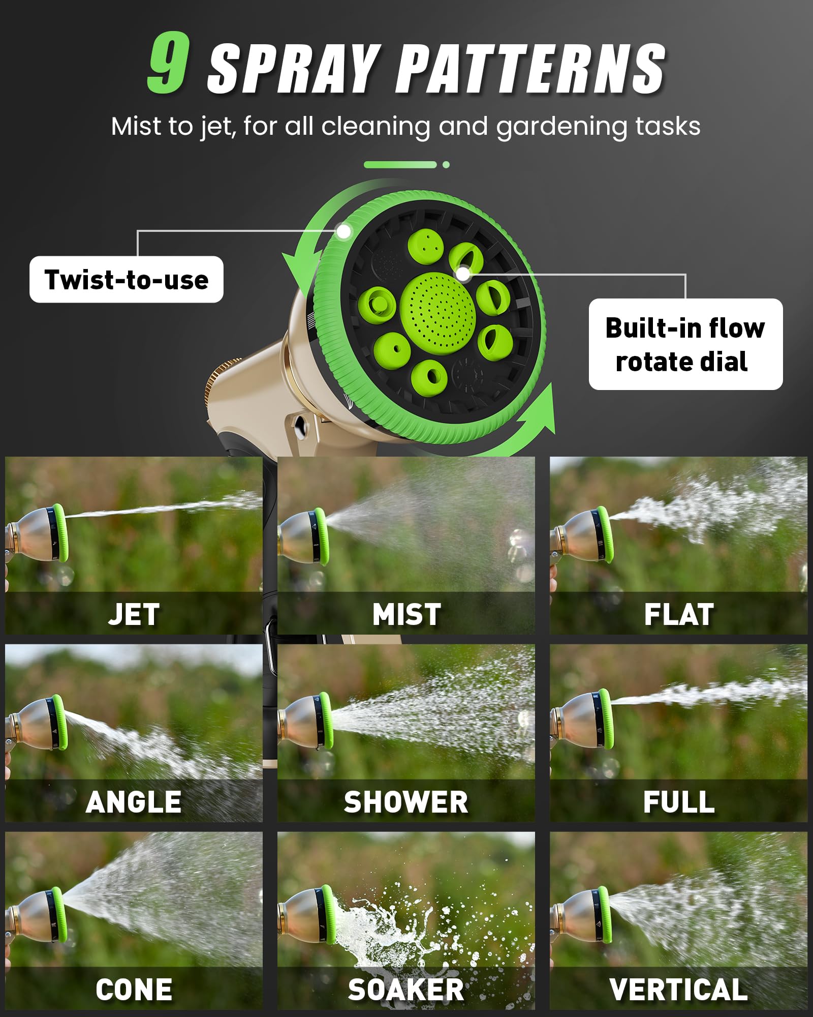 RAINPOINT nozzle in jet spray mode for powerful outdoor cleaning.